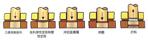 冲裁成型阶段示意图